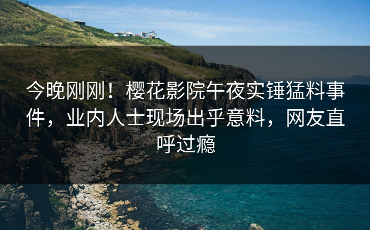 今晚刚刚！樱花影院午夜实锤猛料事件，业内人士现场出乎意料，网友直呼过瘾